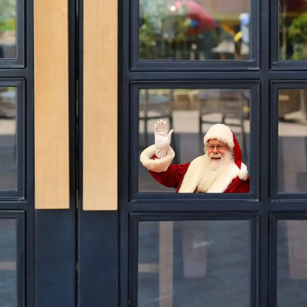 Счастливого Рождества 2 шт. Автомобильная наклейка Санта-Клаус украшение окна