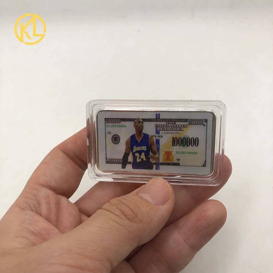 Популярный баскетбольный плеер KL звезда КБ памятные серебряные бары доллар США