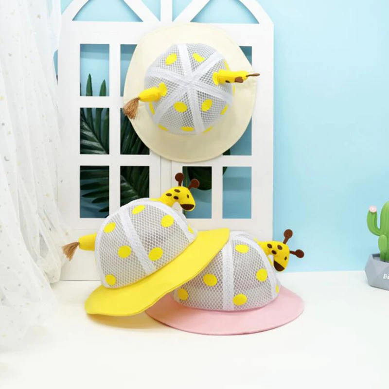 

Летняя Детская Панама с рисунком жирафа, сетчатая Кепка, дышащая шляпа в рыбацком стиле, Детская кепка для улицы, Пляжная Панама, модные шапк...