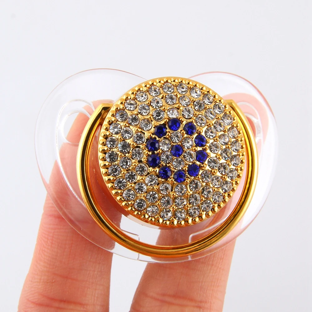 Роскошные Детские Соски Оптом Bling Bling Соска со Стразами Детские Ортодонтические Пустышки Кристалл Соска Соска