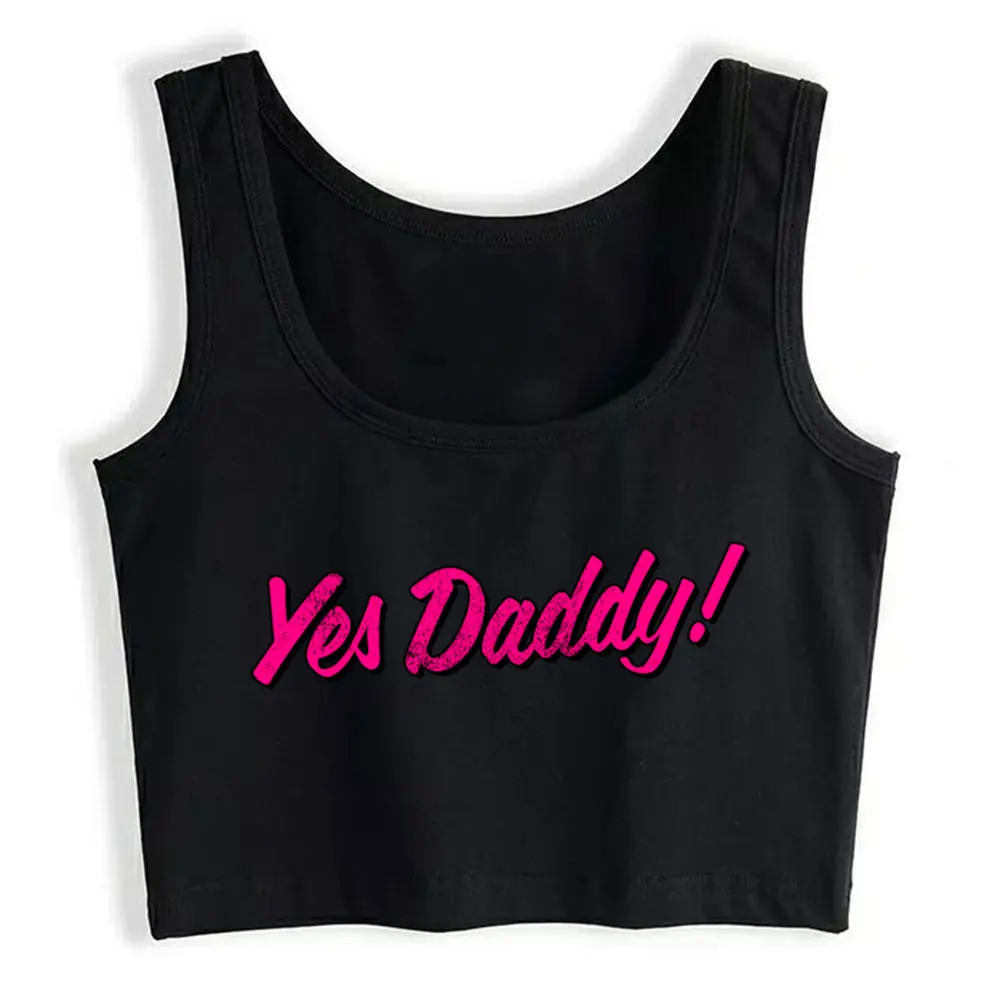 

Crop Top Sport Yes Daddy Graphic Ap Ddlb Ddlg Bdsm Submissive Summer White Cotton Tops Women