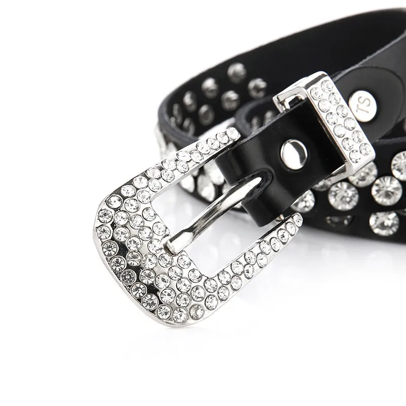 Ремень женский со стразами Шипованный пояс в ковбойском стиле для мужчин и