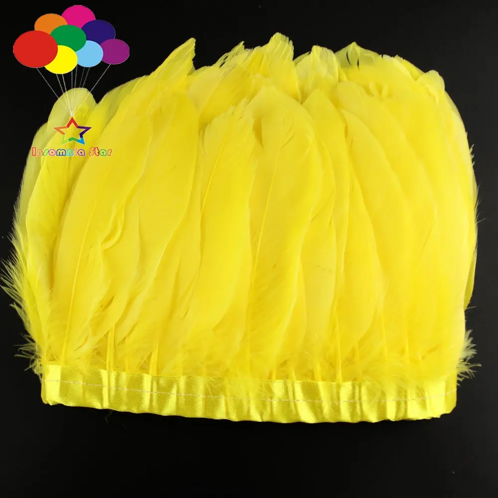 

1 pack of natural 15-20CM goose feathers dyed yellow to make cloth edges DIY decorative clothing accessories craft feathers