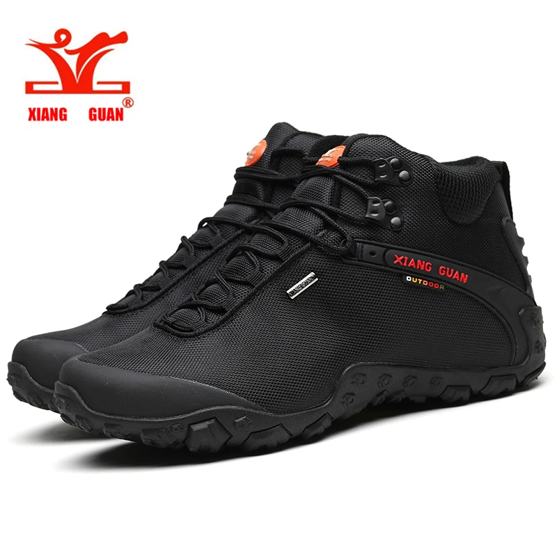 XIANG GUAN Men High Top Hiking Shoes Windproof Trekking Army Boots Blakc Classic Tactical | Спорт и развлечения