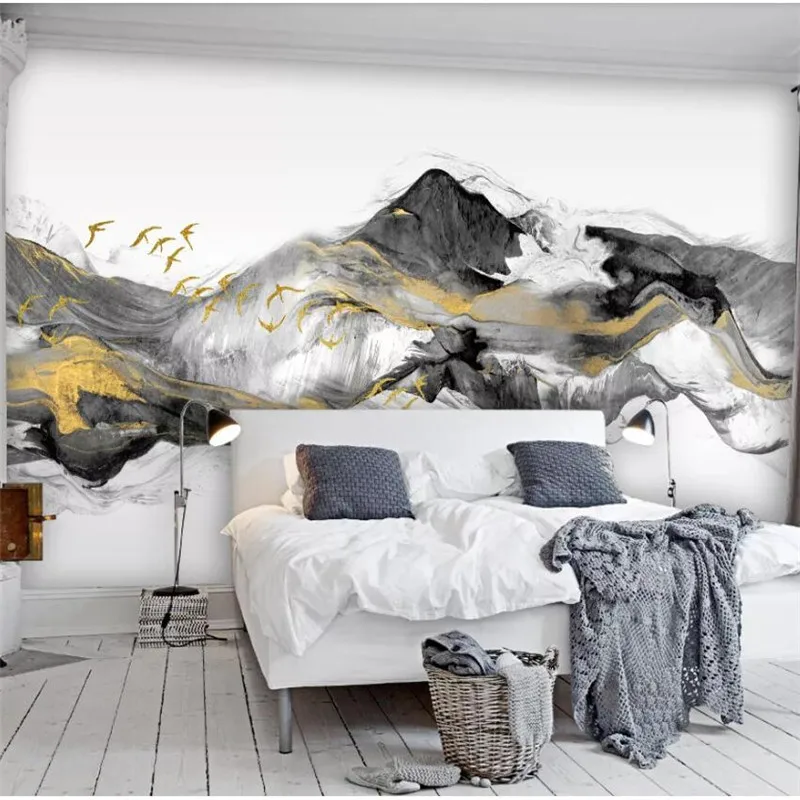 Индивидуальные большие фрески модный дом улучшение птицы новый китайский