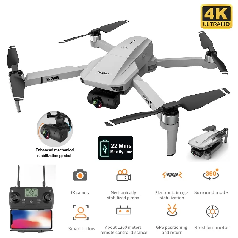 

2021 New KF102 Drone 6k HD Camera 2-Axis Gimbal Professional Anti-Shake Aerial Photography Brushless Foldable Quadcopter Dron