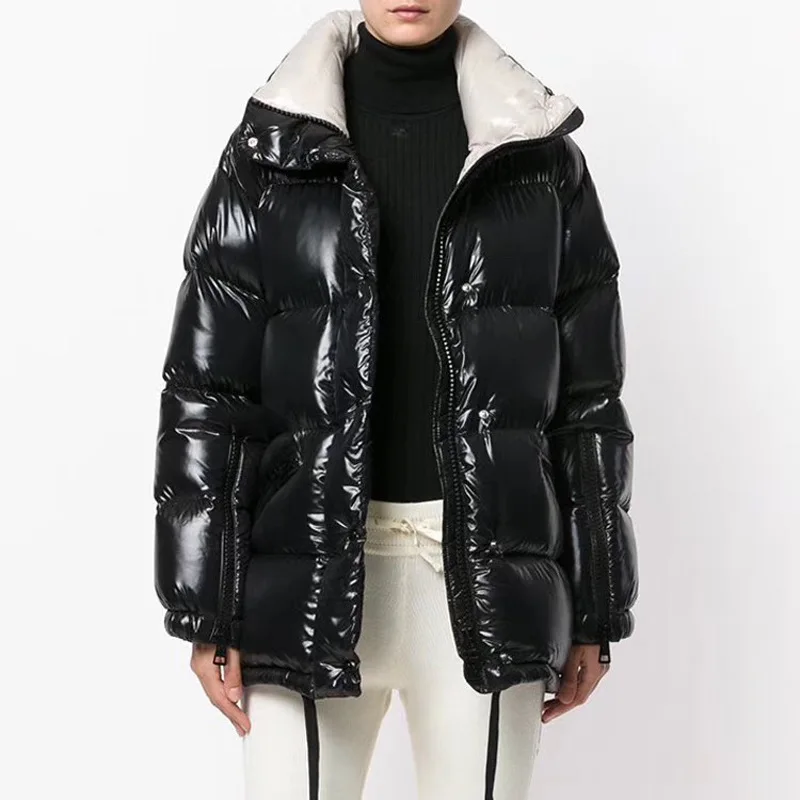 Зима 2019 новинка европейский и американский стиль Яркий пуховик плотный теплый