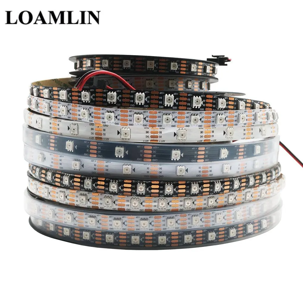 WS2815 DC12V(WS2812B/WS2813) RGB светодиодный Пиксели полосы светильник Individueel Addressable светодиодный двойной пульт дистанционного управления и 30/60/144 Пиксели/светодиодный s/m 1~ 5 м