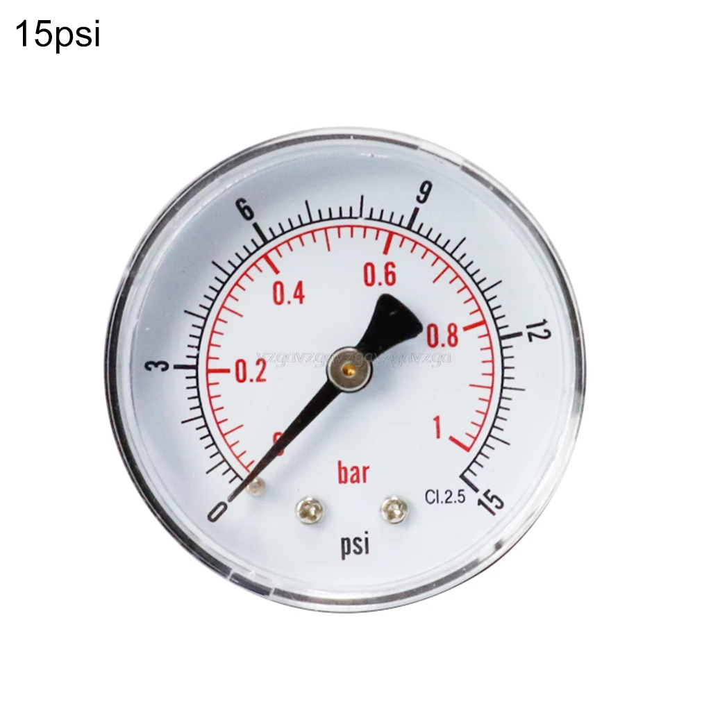 Давление Калибр 52 мм Циферблат 1/" BSPT горизонтальный 0/15, 30, 60,100, 160300 фунтов/кв. дюйм& бар Au22 19; Прямая поставка