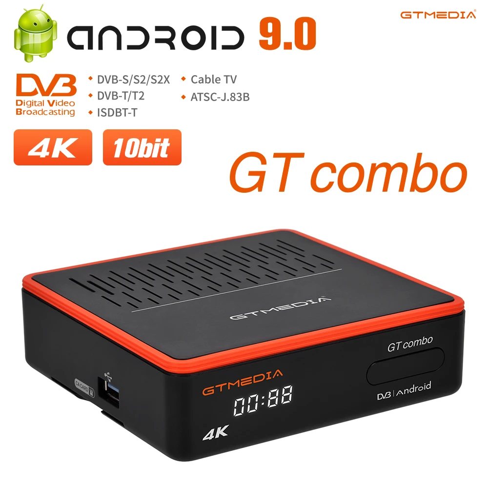 Горячая Распродажа Android 9 0 ТВ коробка GTMedia GtCombo 8K DVB S2/T2/C 2 + 16 цифра спутниковый