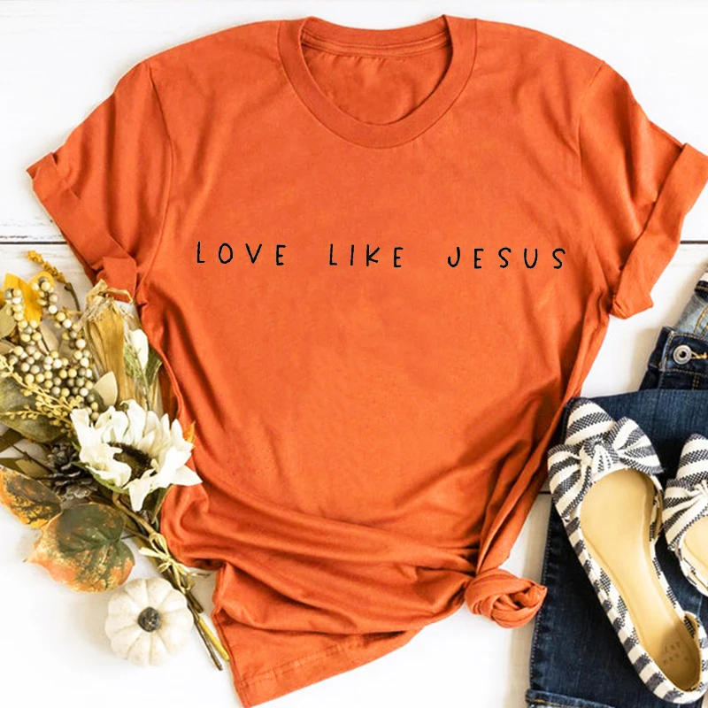 Футболка женская с принтом любовь как Иисус | Женская одежда