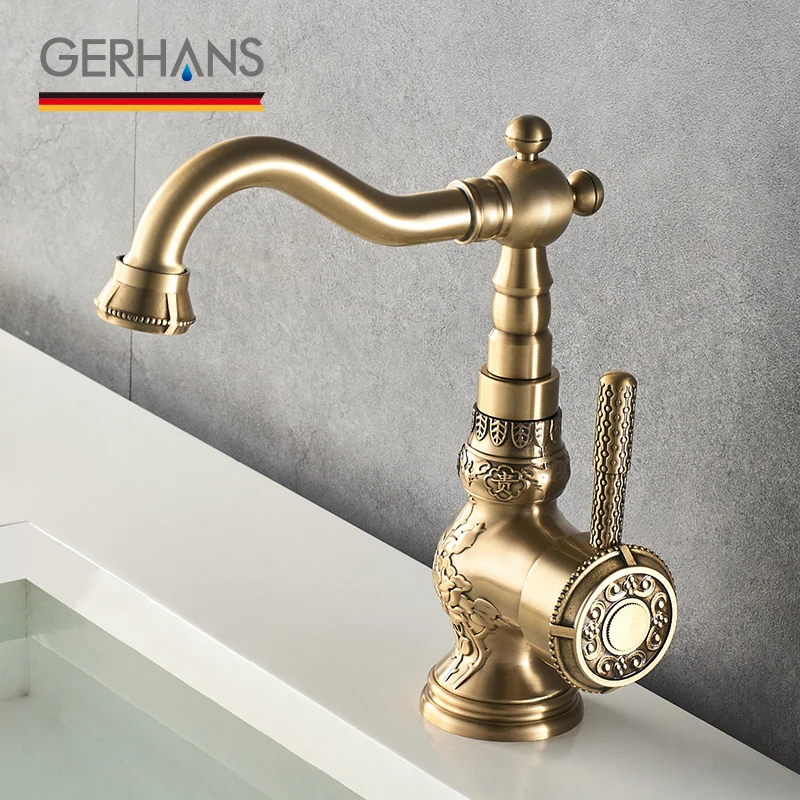 GERHANS Faucet K11018 Смеситель для умывальника с гайкой Цвет: Античная бронза|Смесители