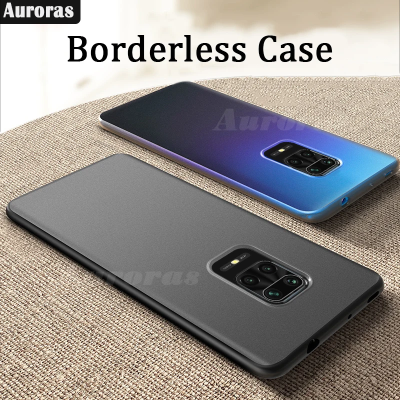 Чехол Auroras для Redmi Note 9 S Прозрачная Жесткая рамка без рамки противоударный с