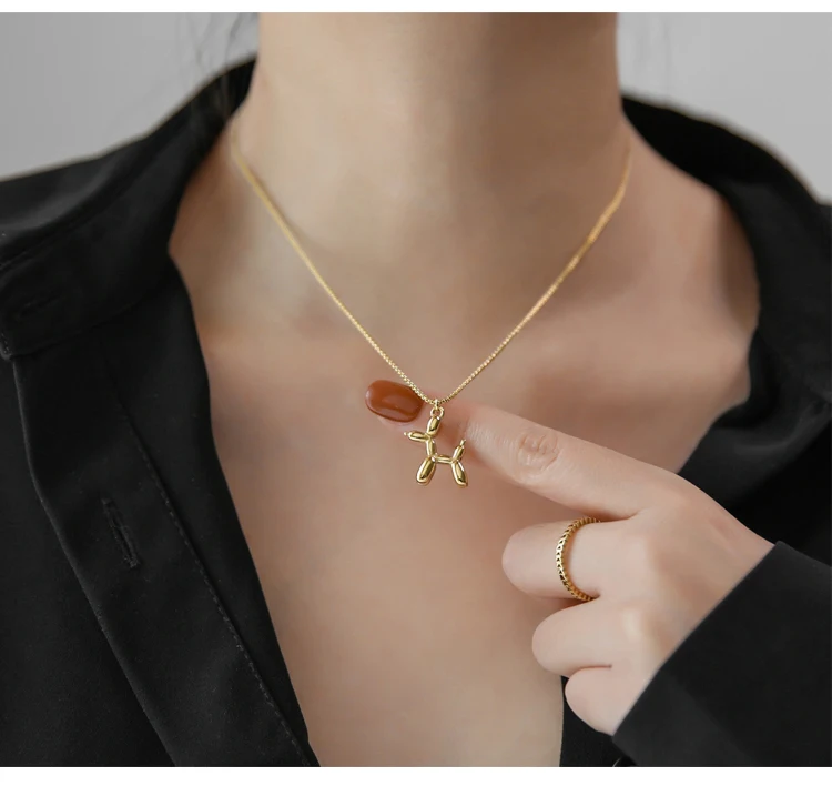 

Timeless Wonder Titanium Balloon Dog Chains Choker Necklace Women Stainless Steel Jewelry Gothic Designer Cute Kpop Gift 5246