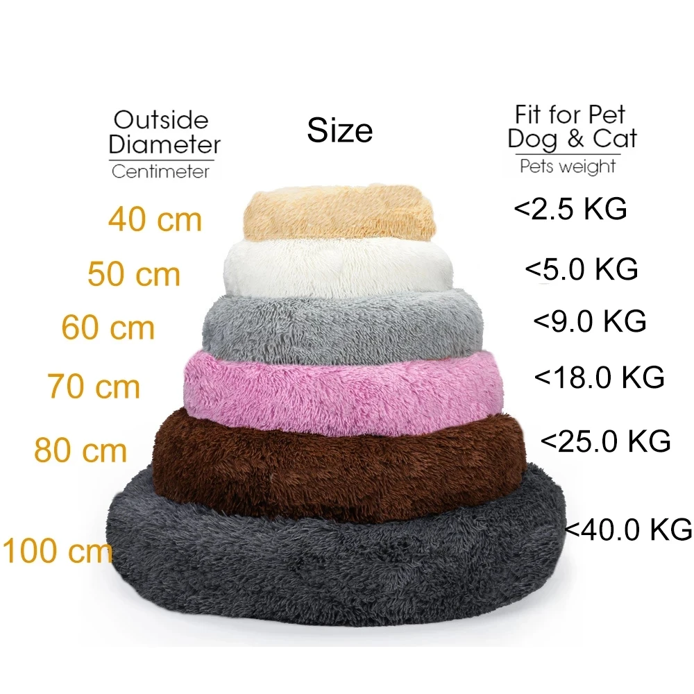 

Dog Bed House Kennel Long Plush Cushion Large Dogs Bed Pet Round Soft Fluffy Warm Sleeping Bag Comfortable For Cat Dog House XXL