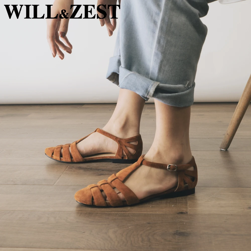 WILL & ZEST/гладиаторские плоские сандалии г. Женская обувь из кожи с Т образным