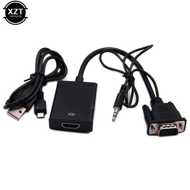 

Full HD 1080P VGA to HDMI-compatible Converter Adapter Cable With Audio Output VGA HD Adapter for PC Laptop to HDTV Projector