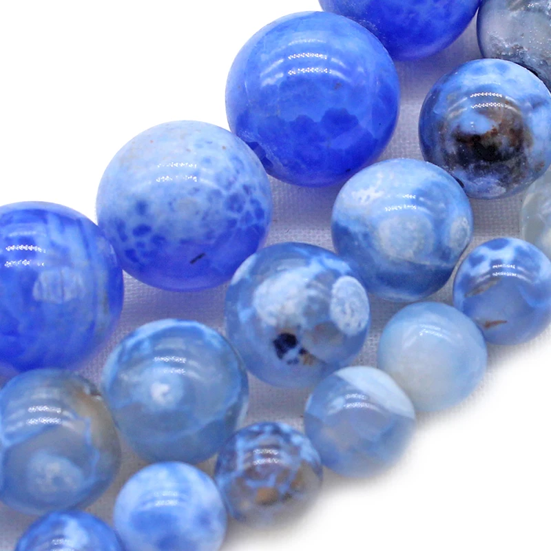 Оптом натуральный камень халцедон гладкий синий агат свободные круглые бусины браслет ожерелье леди 6 8 10 мм выберите размер для ювелирных изделий.