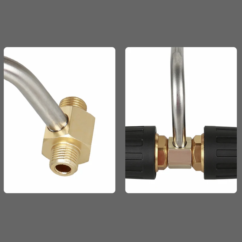 

Double-Head Turbo Nozzle Aluminum Lotus Rotary Nozzle 1/4 Quick Plug Double-Head Rotary Dedicated Cleaning Gutter