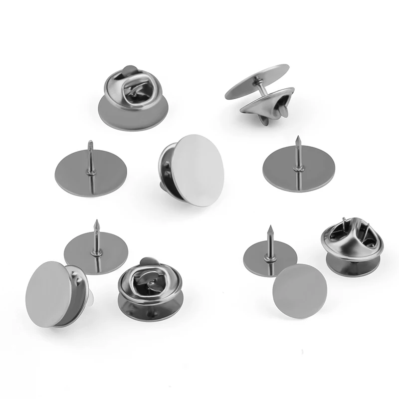 20Set/lot Stainless Steel Earring Studs Blank Post Base Pins With Earring Plug Findings Ear Back 10 12mm For DIY Jewelry Making