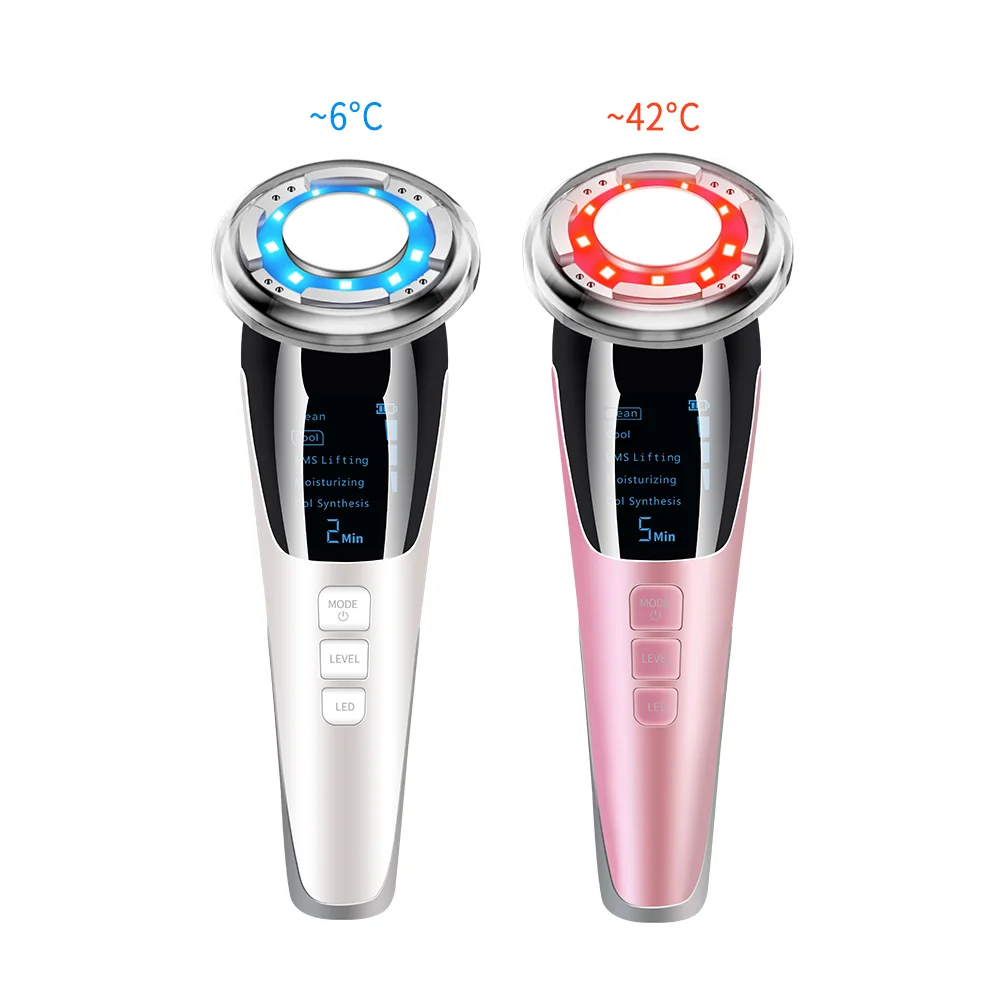 

EMS LED Photon Therapy Sonic Vibration Wrinkle Remover Hot Cool Treatment Anti Aging Skin Cleaner Cleansing Rejuvenation Machine