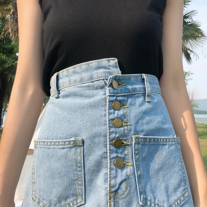

Skirts Women 2020 Spring and Summer New Korean Style Slim High Waist Leisure Simple All-match Womens Clothing Female Chic Daily