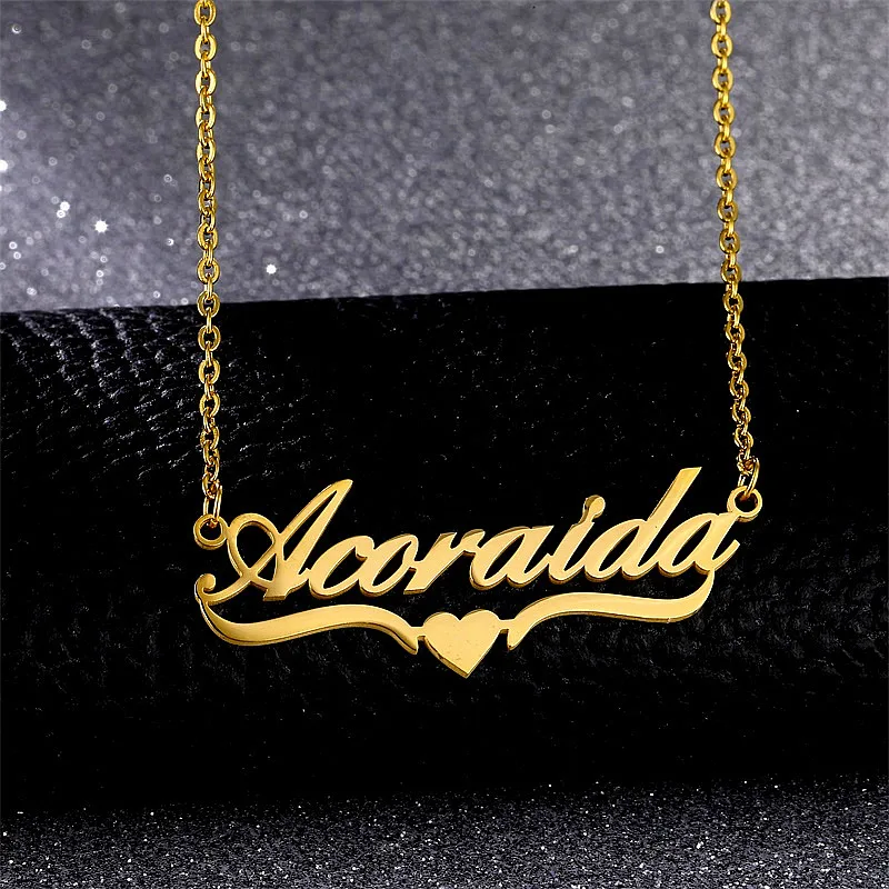 Ожерелья на заказ золотые ювелирные изделия из нержавеющей стали с именной