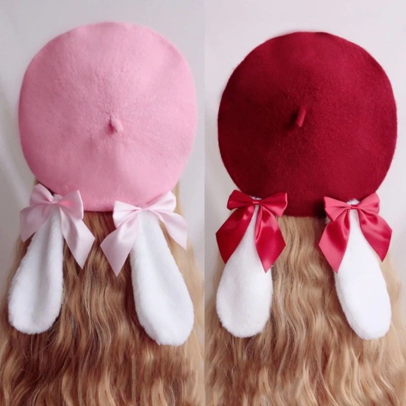 Милая женская фетровая шляпа Теплые Зимние береты милый берет в стиле