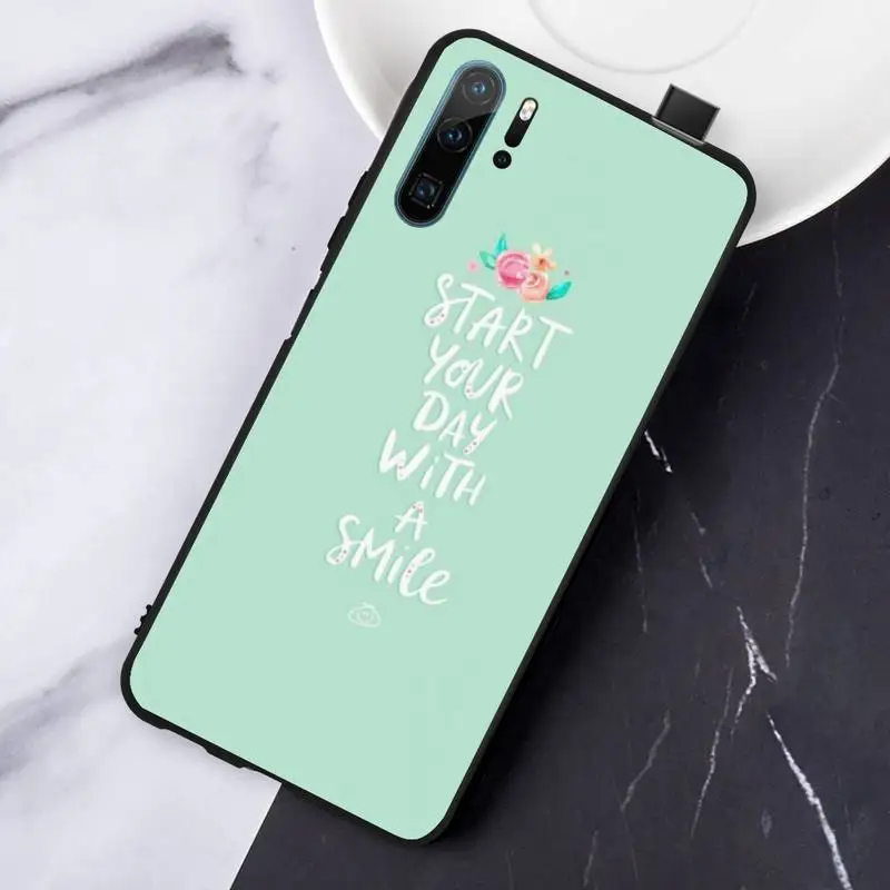 

Green flower quote painting Phone Case For Huawei honor Mate P 10 20 30 40 Pro 10i 9 10 20 8 x Lite