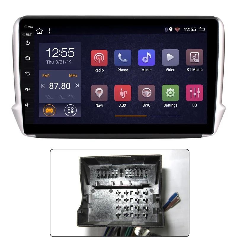 208 cable Octa 8 core 10,1 дюймов Android 8,1 2+ 32G Мобильный DVR gps мультимедиа для peugeot 2008 208 серии автомобильный навигатор - Цвет: 208 cable