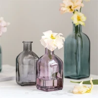 glass flower vases simple table ornaments hydroponic small bottlestransparent colorful home accessories grand vase decoration tn