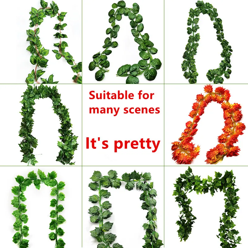 Искусственные зеленые растения цветы лозы все стили ананас подвесной плющ