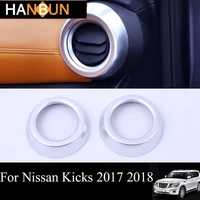 car body styling head frame trim carbon fiber abs chrome front air conditioning outlet vent 2pcs for nissan kicks 2017 2018