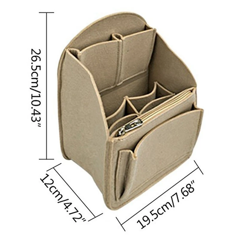 Felt Backpack Insert Organizer Storage Bag Universal In Men Women Shoulder Tote Bags Handbag Organizers(Dark Khaki) | Дом и сад