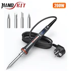 Электрический паяльник 200 Вт, цифровой дисплей, регулируемая температура, автоматический сон, паяльник, переносной домашний оловянный ремонт, сварочные инструменты