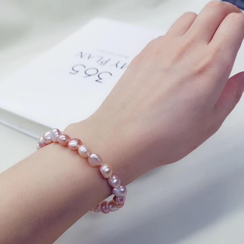 

Fashion Black/White/Pink/Purple Pearl Bracelet Fine Pearl Jewelry for Women Natural Freshwater Pearl Bracelet