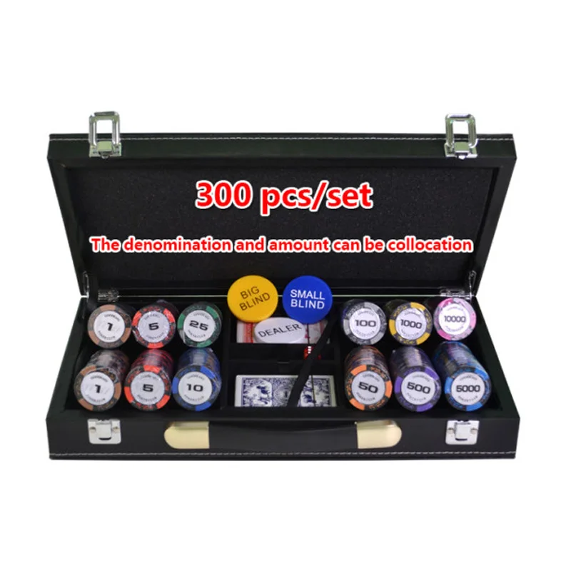 200/300/400/500 шт./компл. фишки для покера наборы пшеницы глины казино Техасский Холдем комплекты с защитный кожух кожаный чемодан Бесплатный подарок 14g за шт