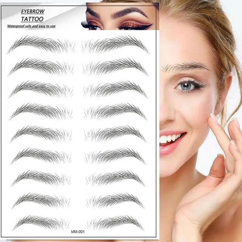 

3d Bionic Eyebrow Semi-permanent Water Transfer Waterproof Tattoo Embroidery Non-toxic Breathable Eyebrow Paste W8E5