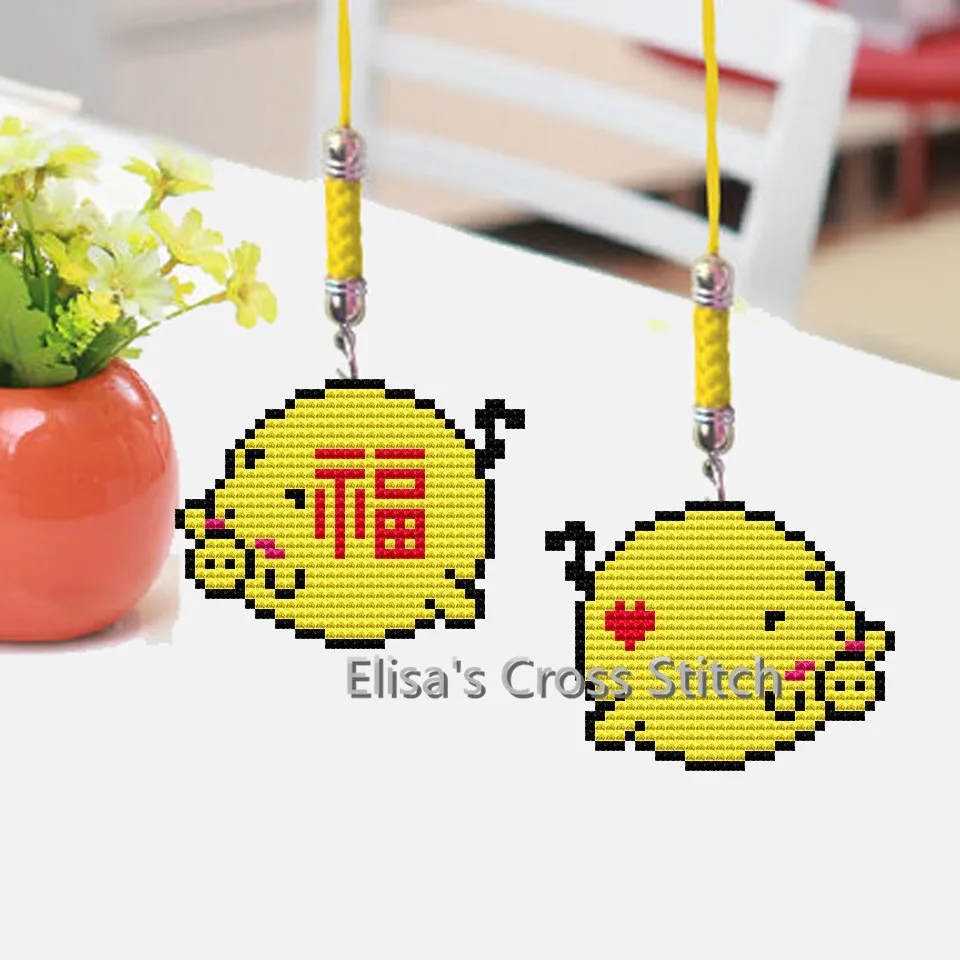 

ZSMX80 Stich Kits Phone Key Bag Hanging Accessories Craft Needlework Packages Counted Cross-Stitching Kit Homefun Cross Stitch