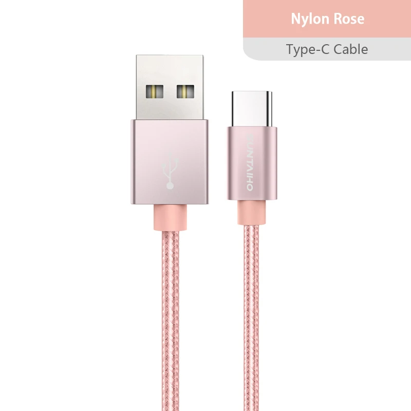 Rose Gold Suntaiho USB Type C кабель redmi note 7 шнур для зарядки для самсунг быстрой зарядки для samsung galaxy s9 s8 usb c cable data cord XiaoMi F1 mi6 Быстрая зарядка кабель редми нот 7 плетеный нейлоновый - Цвет: Rose Gold