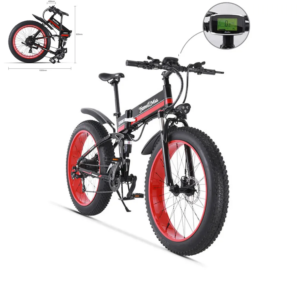 48V500W Снежный и горный bike2" складной велосипед 4,0 fat tire Электрический литиевый аккумулятор мопед рама из алюминиевого сплава