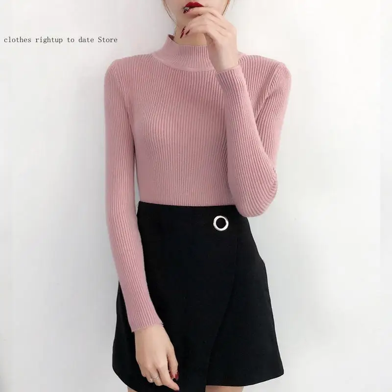 Женский вязаный пуловер для работы женский модный свитер с круглым вырезом топ