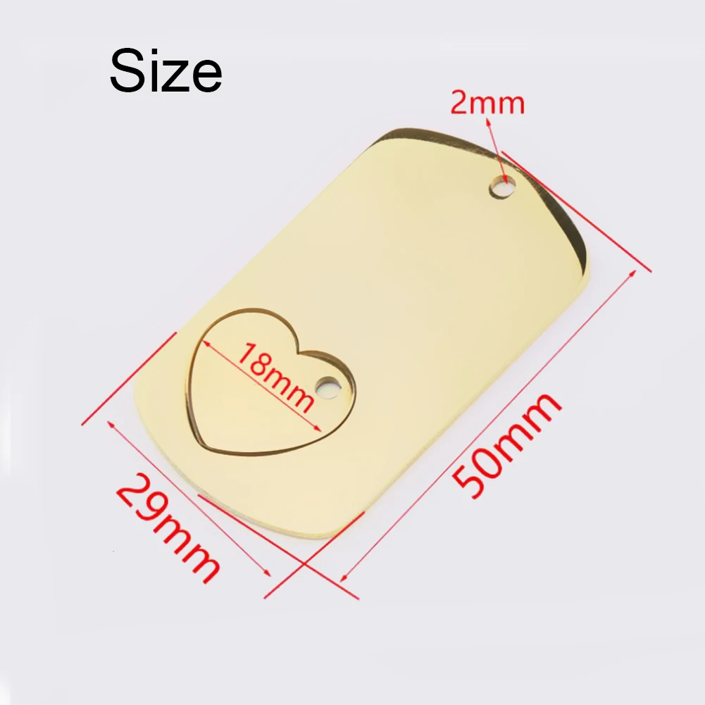 3 шт./лот зеркальная полировка из нержавеющей стали Прямоугольный кулон в форме