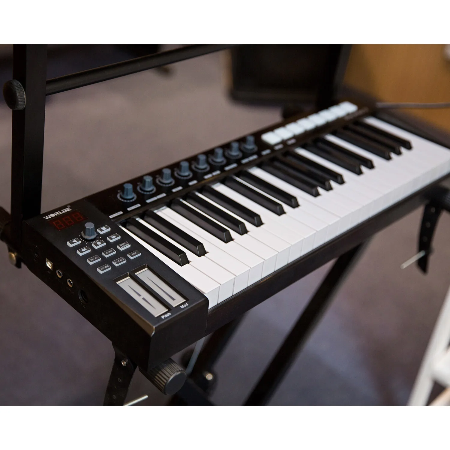 Worlde MIDI-клавиатура 25 портативная мини-USB MIDI-контроллер 37 клавиш клавиатура