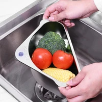 triangle drainage rack kitchen sink leftovers sucker washing bowl stainless steel triangle drain rack kitchen gadgets tools