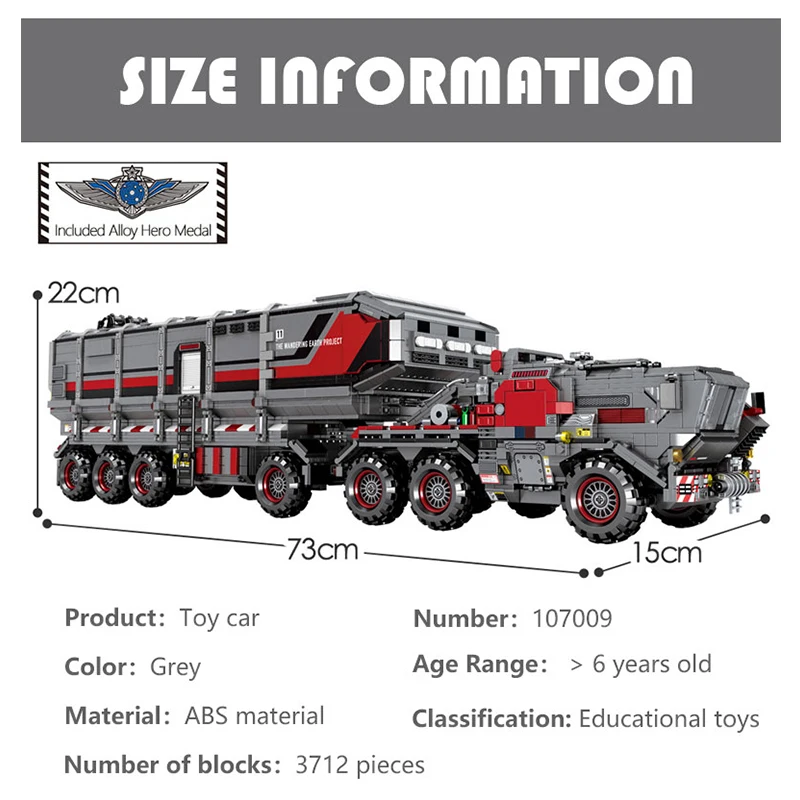 City Wandering Earth Carrier Car Building Blocks High-Tech Military Tank Cargo Van Transport Truck Bricks Kids Toys | Игрушки и хобби