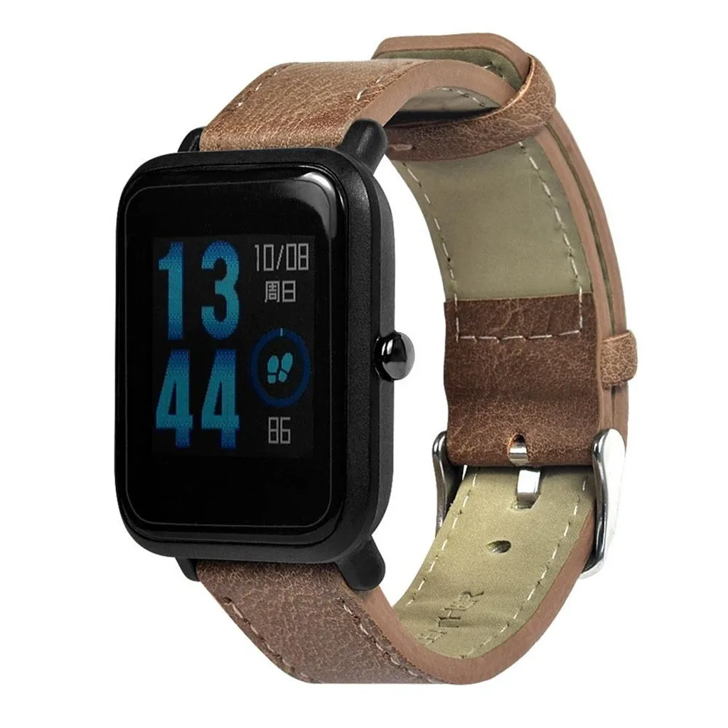 Сменный кожаный ремешок в стиле ретро для Huami Amazfit Bip Youth Lite Watch 2 цвета натуральный