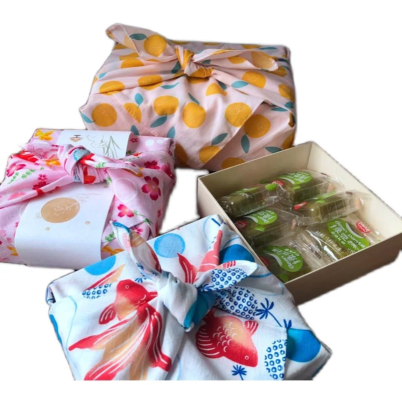 Хлопковый носовой платок Furoshiki в подарочной упаковке экологически чистый |