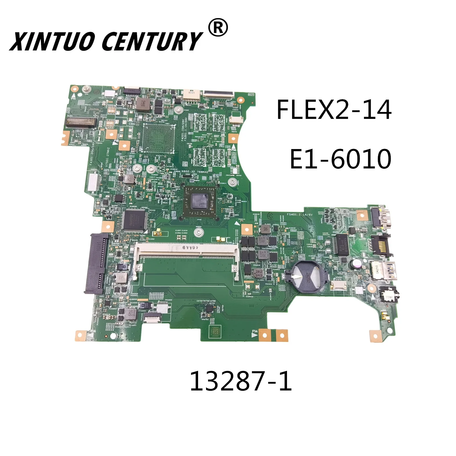 

13287-1 For Lenovo Flex2-14 computador portátil placa-mãe 448.00y02. 0011 com EM6010 E1-6010 CPU 100% test