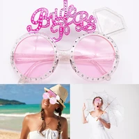 1pc new pink bling diamond ring bachelorette hen party supplies bridal to be glasses bride sunglasses eye decoration photo props